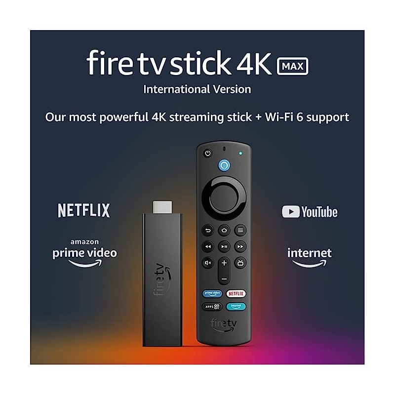  Dispositivo de streaming  Fire TV Stick 4K Max con Wi-Fi  6 y control remoto por voz Alexa (incluye controles para la televisión)
